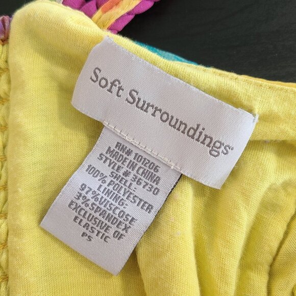 Soft Surroundings Floral Chiffon Maxi Dress Beach Resort Spring Summer S P - Picture 5 of 9